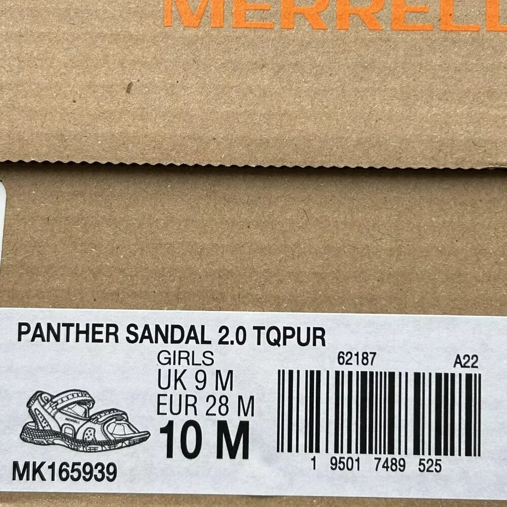 Merrell Toddler Girls Sport Sandal Size 10 Purple/Aqua Adjustable Strap Open Toe